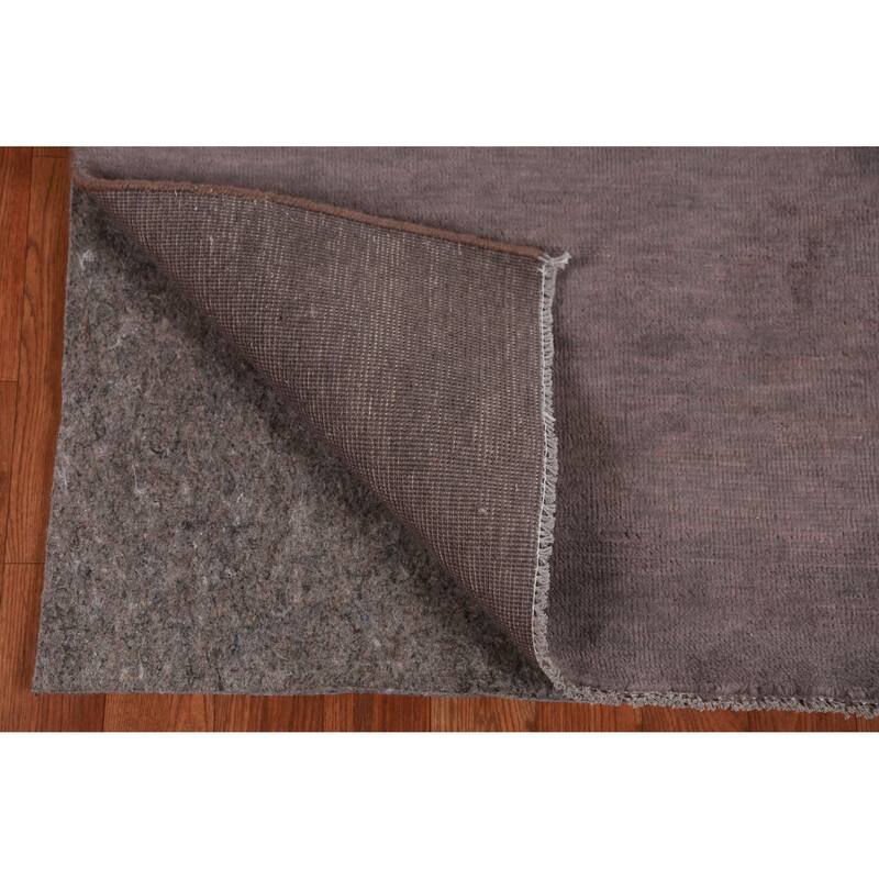 Hand Knotted Oriental 100% Wool Carpet Modern Solid Purples Gabbeh Runner Rug - 10' 2'' X 3' 0''
