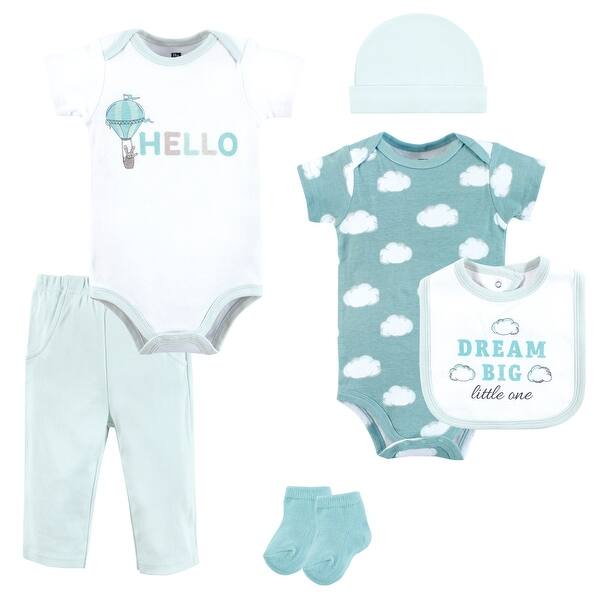 slide 1 of 1, Hudson Baby Cotton Layette Set, Dream Big Balloon, 6-9 Months 0-3 Months - Dream Big Balloon