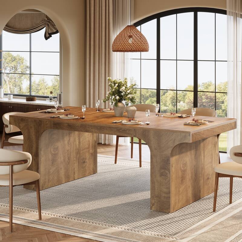 Farmhouse Rectangular Dining Table for 6-8 People