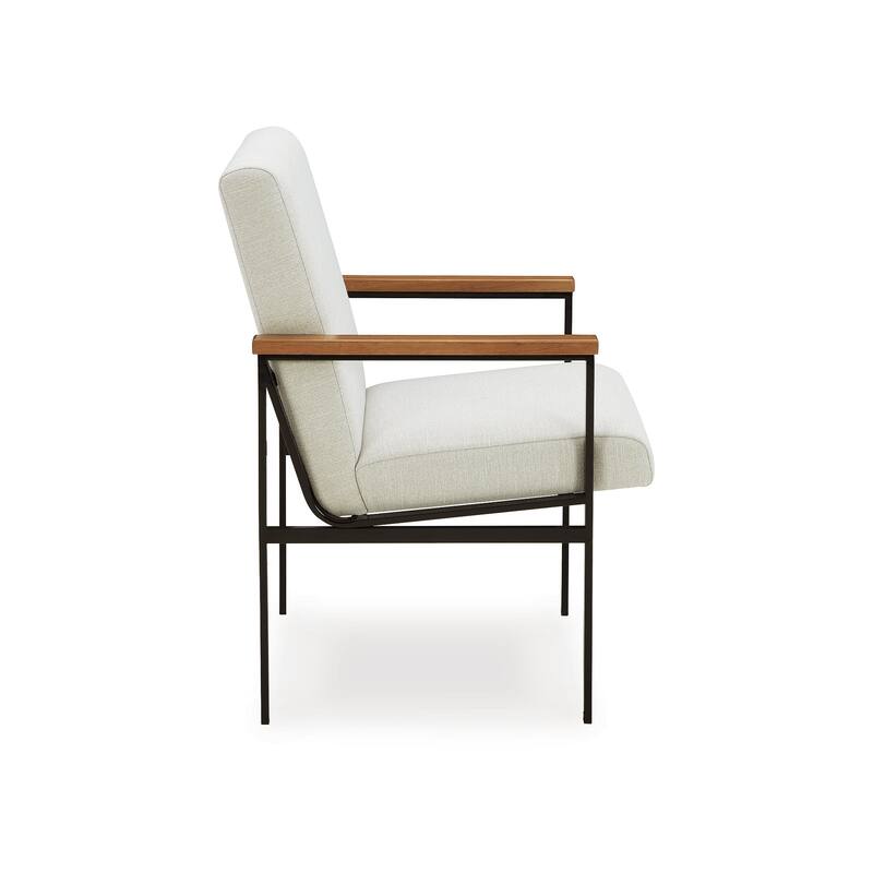 Signature Design by Ashley Dressonni White/Brown Dining Arm Chair - 20.5" W x 24" D x 34.25" H