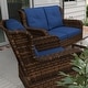 preview thumbnail 24 of 23, Outsunny 4 Piece PE Wicker Patio Furniture Set, Conversation Set with 2 360° Swivel Rocking Armchairs, 1 Loveseat Sofa