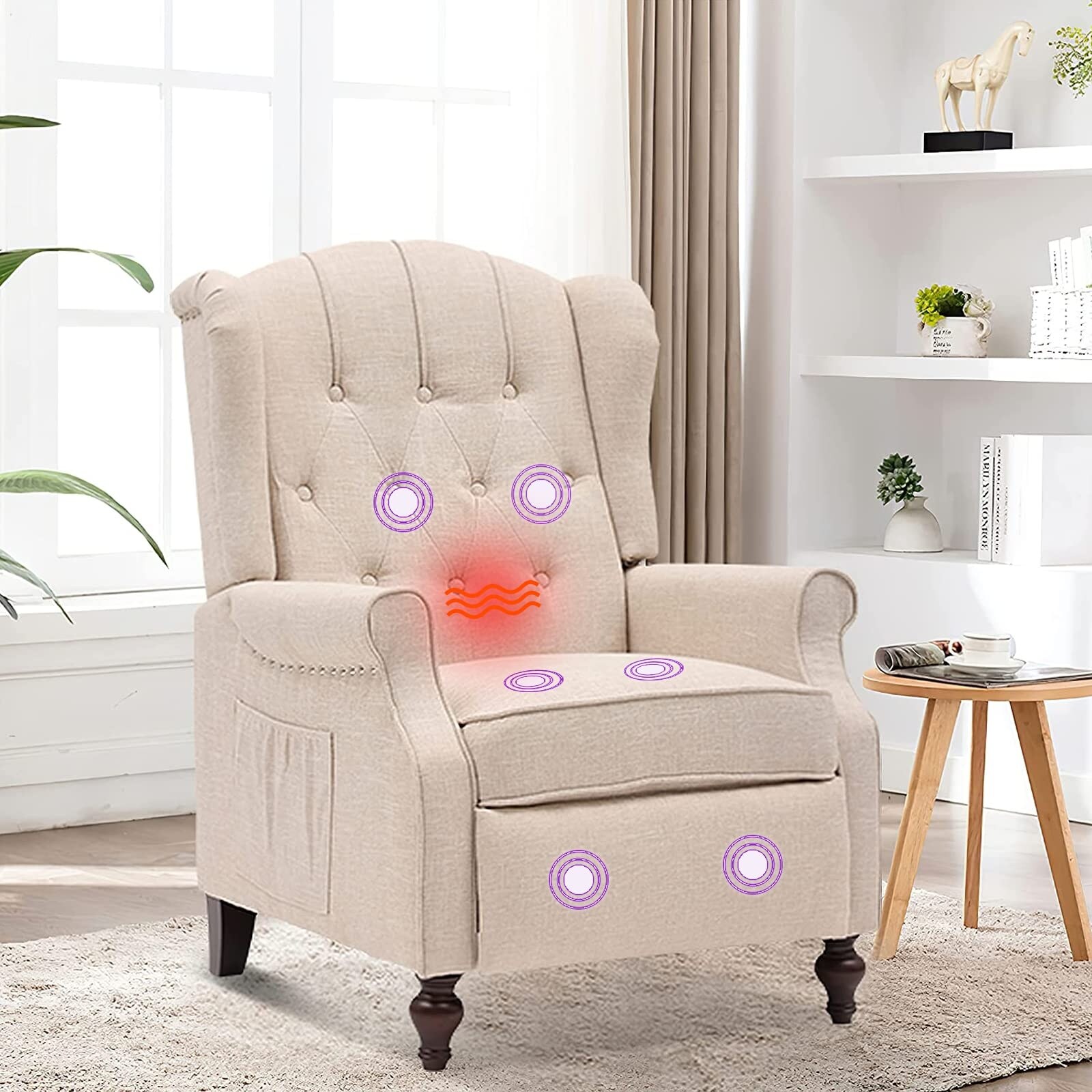 Elizabeth tufted back discount recliner