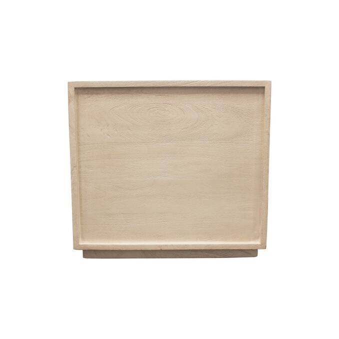 24" Natural Three Drawer Solid Wood Nightstand