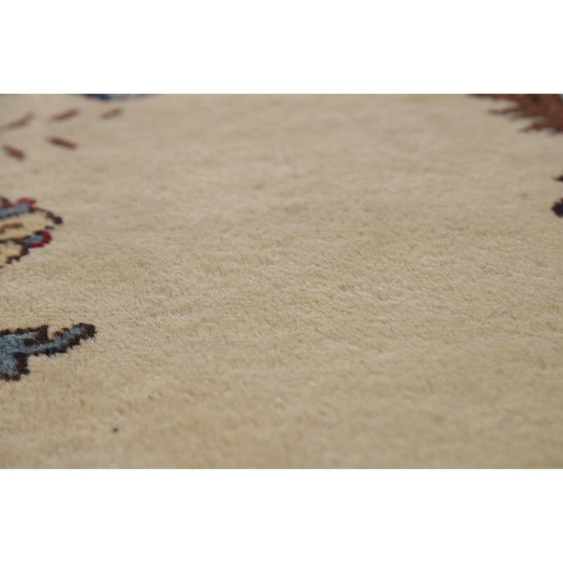 Hand Knotted Oriental 100% Wool Carpet Traditional Floral Beige & Ivories Tabriz Area Rug - 15' 2'' X 10' 1''