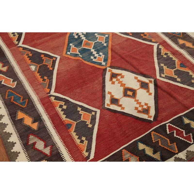 Tribal Kilim Qashqai Persian Vintage Area Rug Handmade Wool Carpet - 4'6"x 7'10"