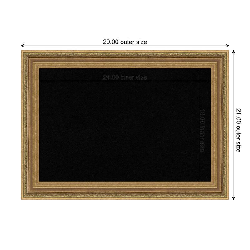 Elliot Gold Framed Cork Board - Bulletin Board, Organization Board, Pin Board - Black - 29 x 21 in