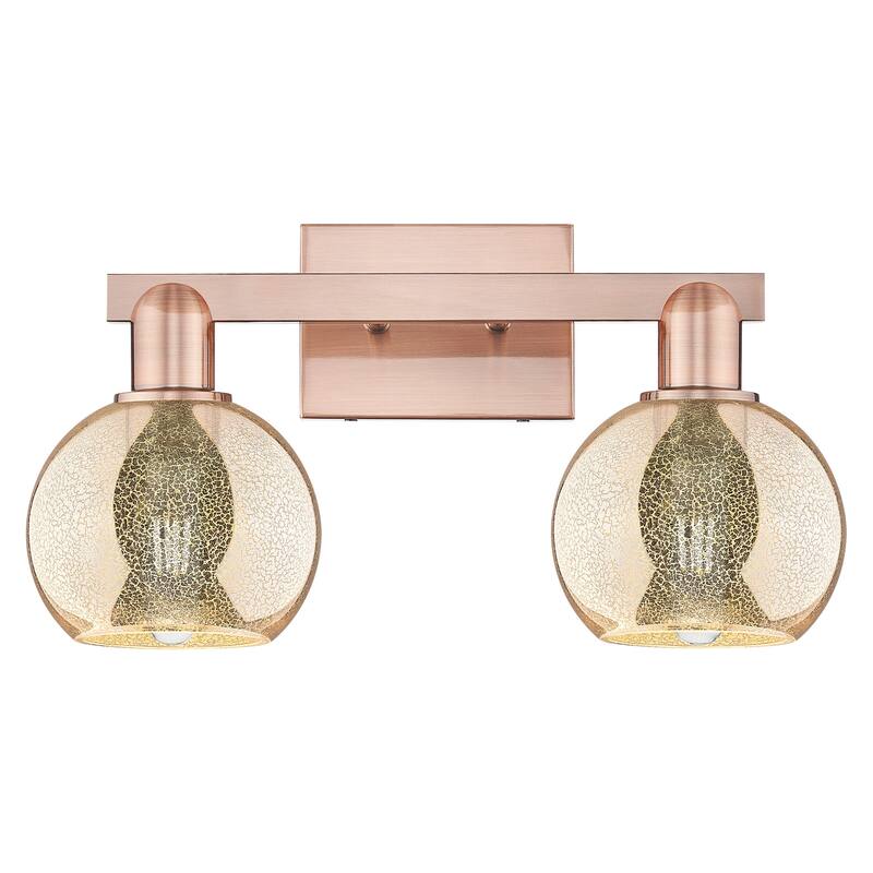 Innovations Lighting 716-2W-10-17 Athens Vanity Athens 2 Light 17" - Antique Copper / Mercury