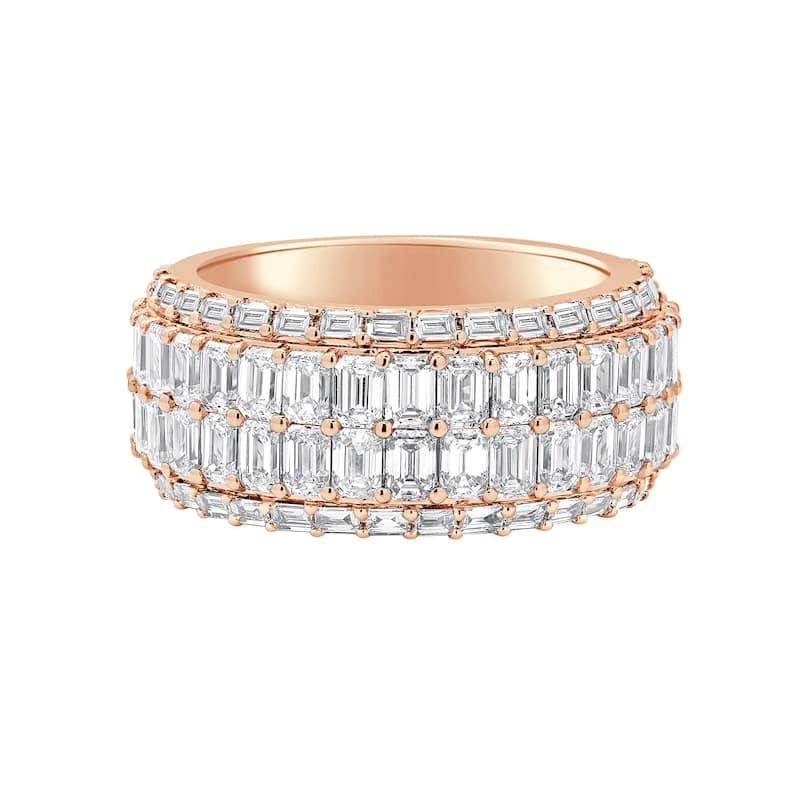 Auriya 14k Gold 4.00ctw Lab Grown Diamond Anniversary Ring (F-G VS) - Rose - 6