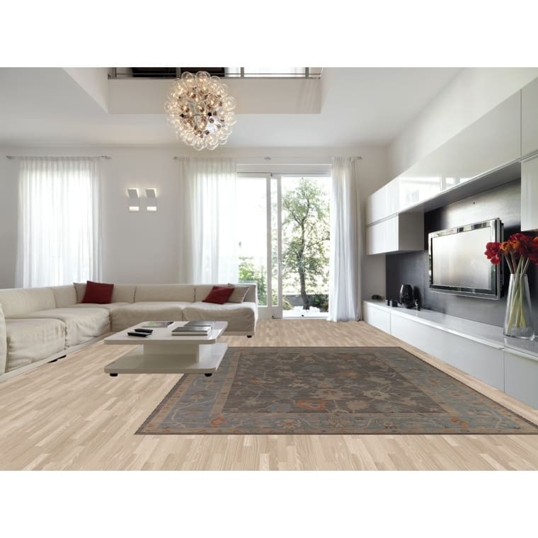 Gray Oushak Turkish Large Area Rug Hand-Knotted Wool Carpet - 10'1"x 13'8"