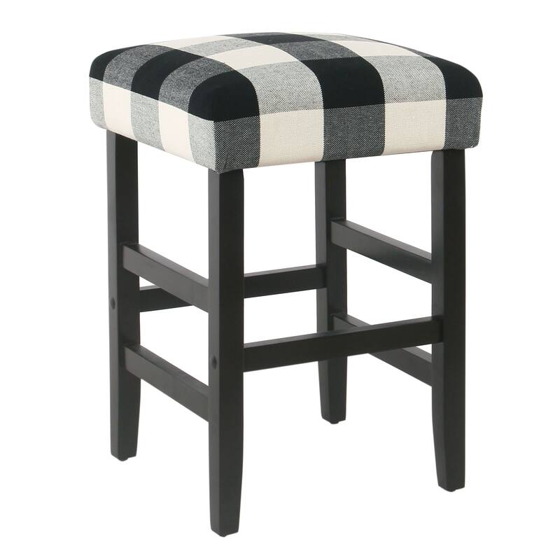 HomePop Square 24" Counter Stool - Black Plaid - 24 inches