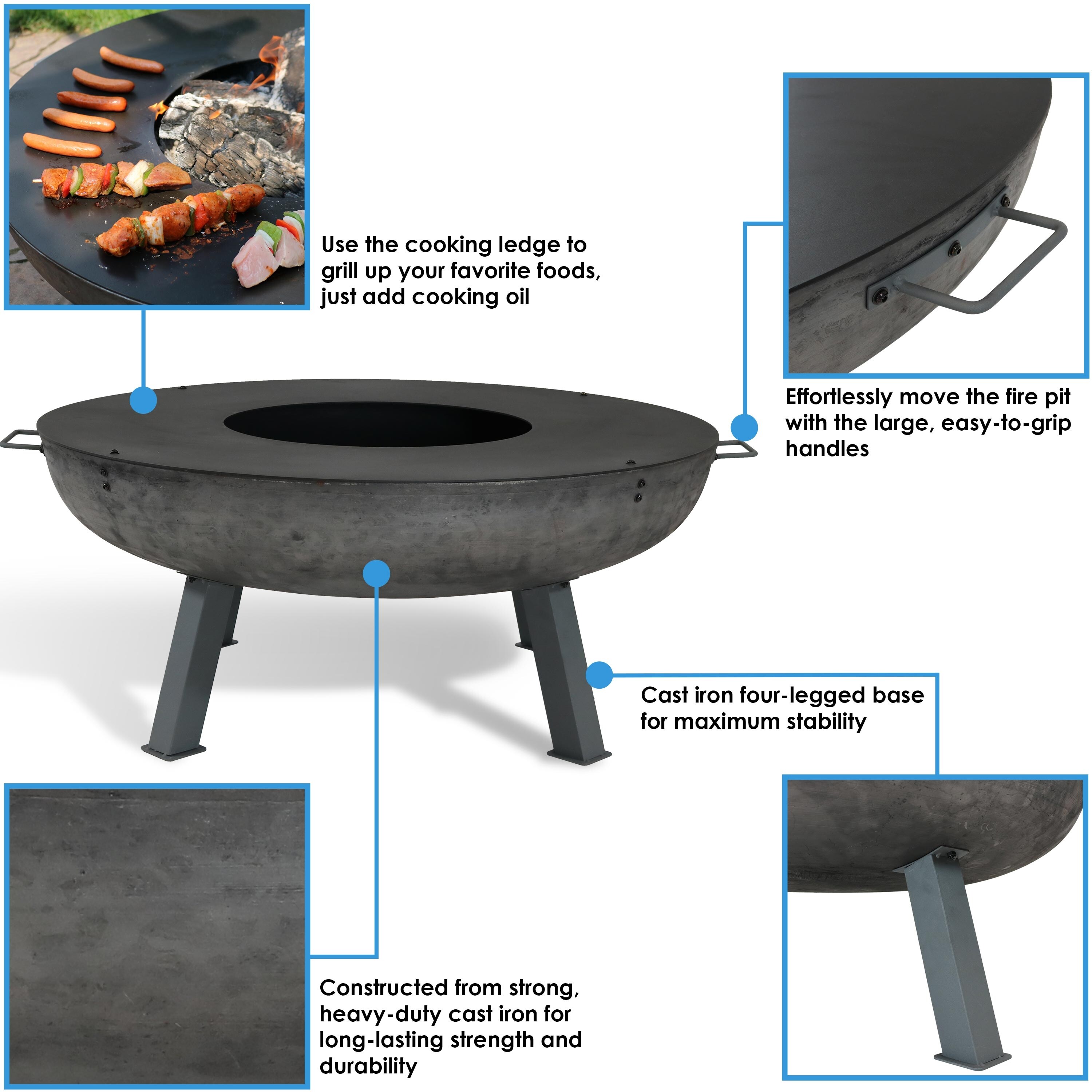 Shop Sunnydaze Large Outdoor Wood Burning Fire Pit Bowl With
