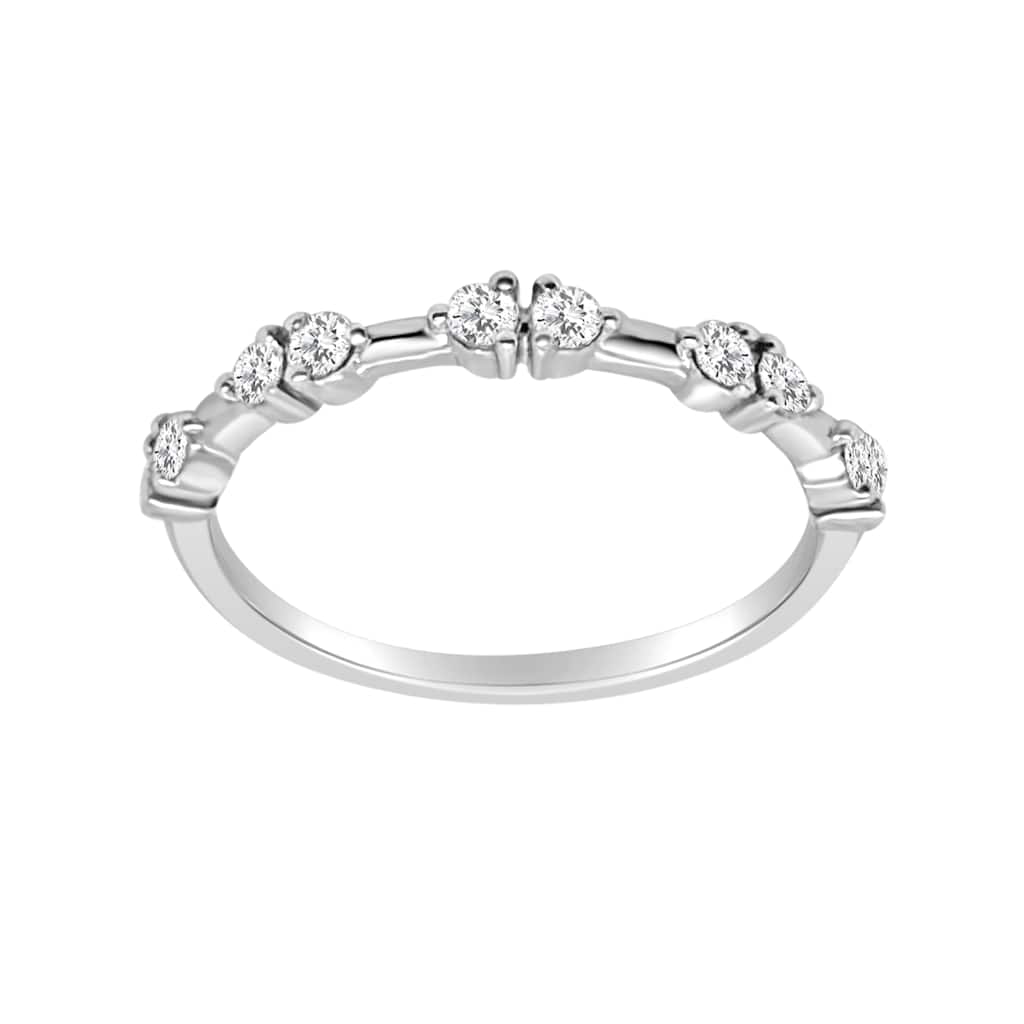 Auriya 14k Gold Lab Grown Round Diamond Station Bar Band 0.30 ct. tw. (F-G, VS)