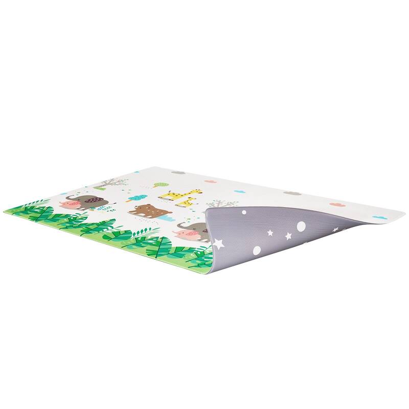 Multi Color PVC Foldable Baby Play Mat with 0.5" Thick Cushion Waterproof Surface and Non-Slip Texture