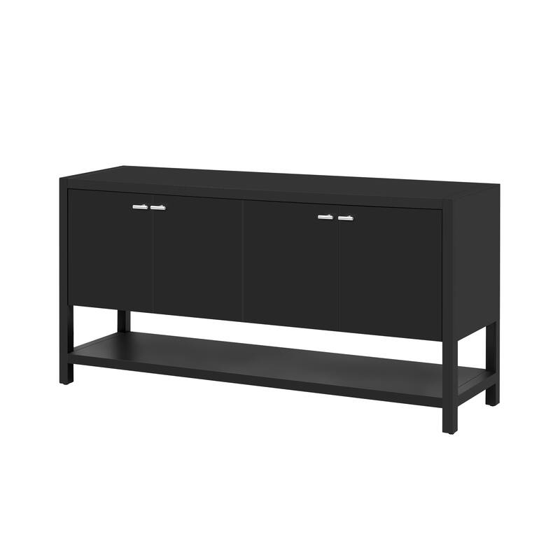 Living Room Storage Entryway Console Table with 4 Door and Open Shelf