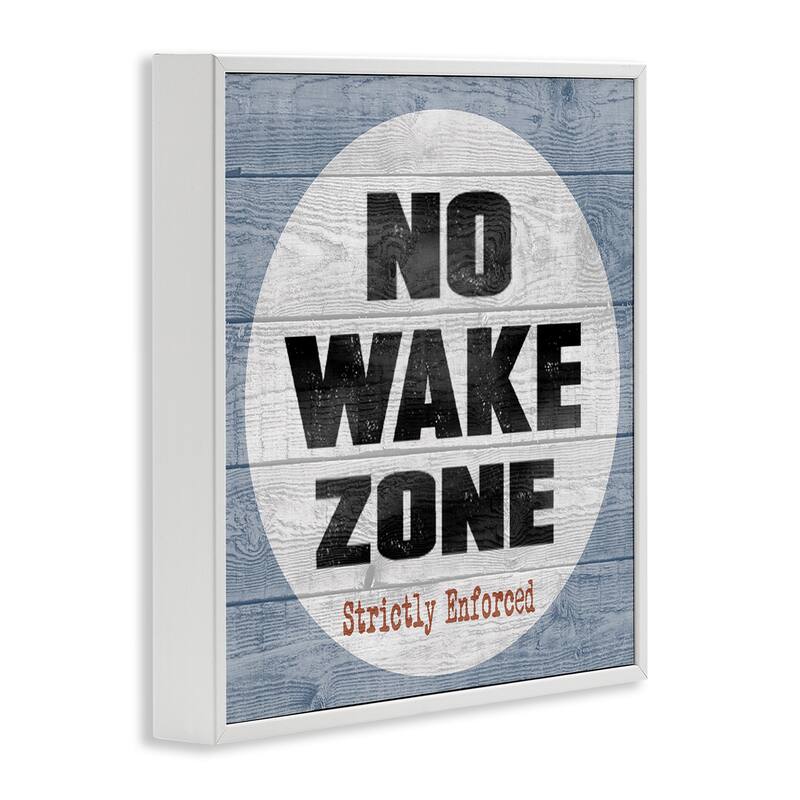 Stupell No Wake Zone Beach Plank Framed Giclee Texturized Art, 12 x 1.5 x 12, Made in USA