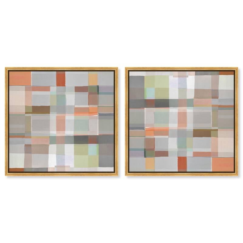 Pink Sneaker and Headphones Canvas by Art Remedy - 16" x 16" - Gold