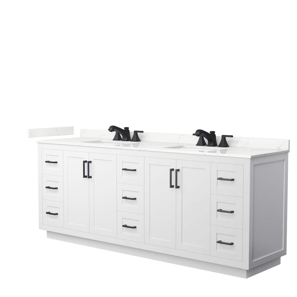 Miranda 84-inch Double Vanity, Quartz Top