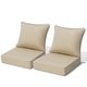 preview thumbnail 1 of 6, 24"x 24" Outdoor Premium Deep Seat Sunbrella Cushion Set Chair Cushion 2PC - Canvas Antique Beige