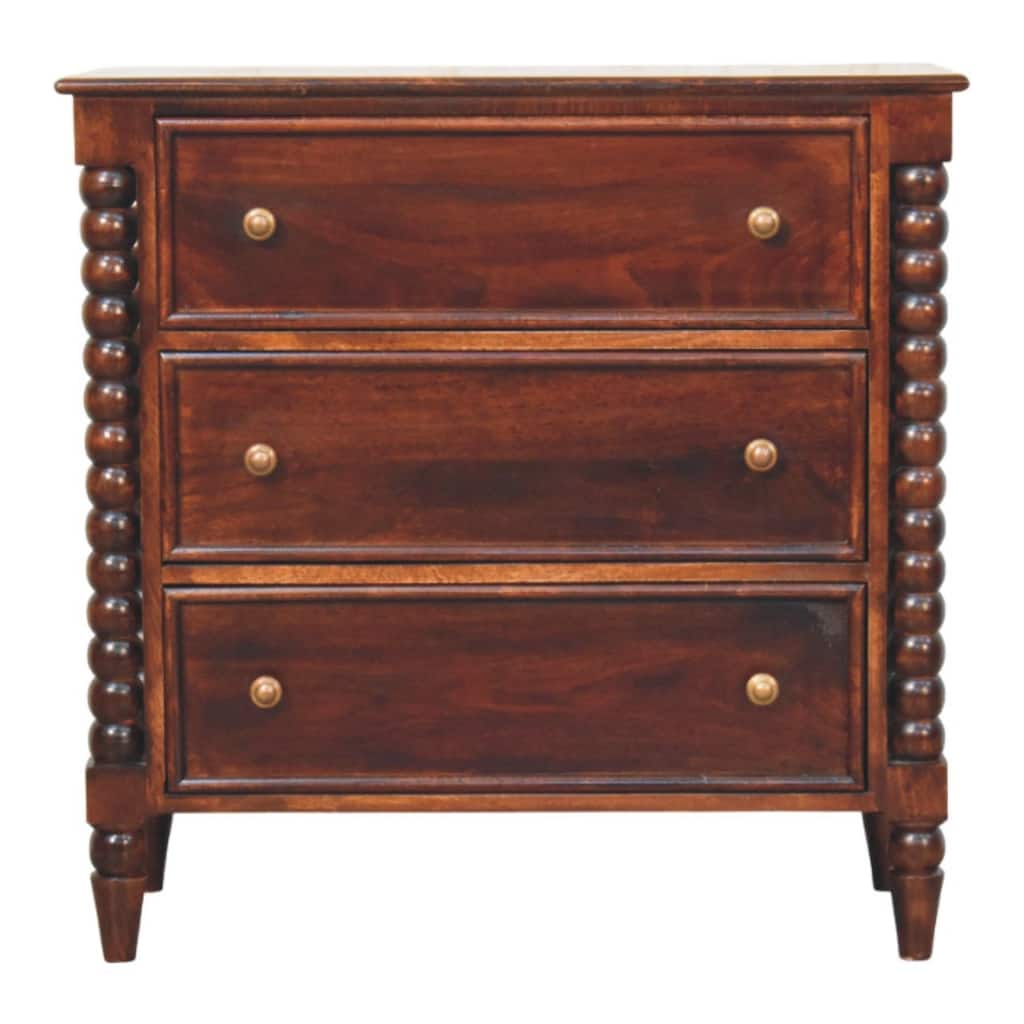Artisan Furniture Solid Wood Barclay 3 Drawer Chest Brown