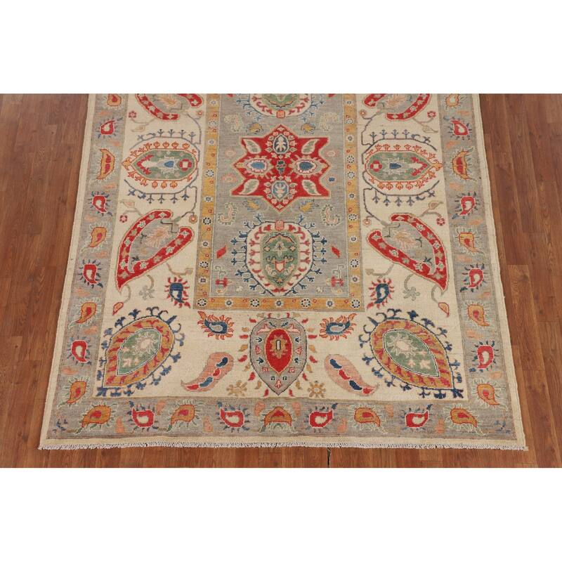 Traditional Kazak Oriental Area Rug Hand-Knotted Bedroom Wool Carpet - 5'9" x 7'11"