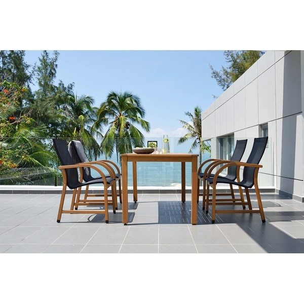 Lifestyle Garden 5-Piece Outdoor Rectangular Dining Set (Teak Finish). Opens flyout.