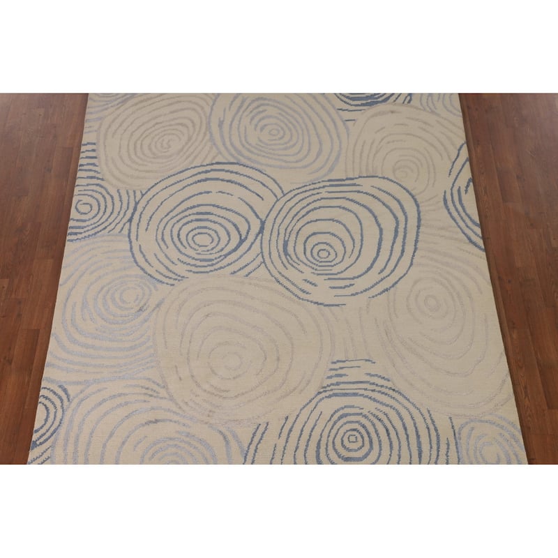 All-Over Gabbeh Oriental Area Rug Hand-Knotted Wool Carpet - 6'0" x 8'9"