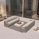 preview thumbnail 49 of 85, PURPLE LEAF Caesar Khaki Outdoor Couch with 9.6" Thick Cushion and Table for Yard Porch Deck Outdoor Patio Conversation Sets 8 Seats - Open-End