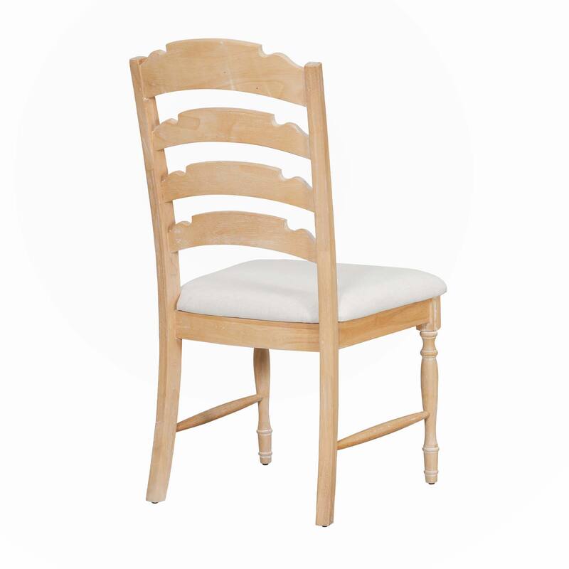 Vintage Traditional 4-Piece Upholstered Dining Chairs, Serrated Dining Backs,Cream