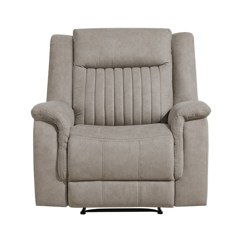 Lenore 39.5" Microfiber Manual Double Reclining Sofa - Tab Pull Motion