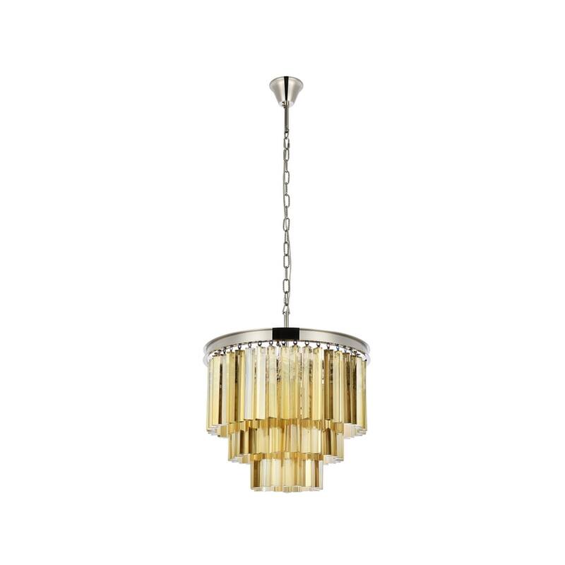 Royce Edge 9-Light Polished Nickel Chandelier