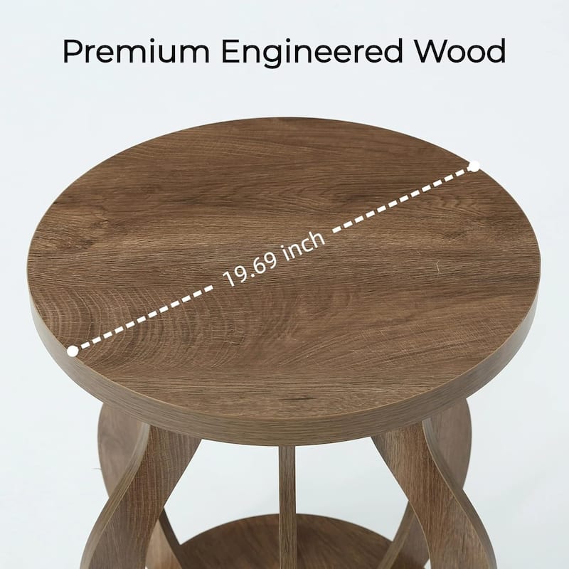 End Table, Modern Round Side Table, Bedside Sofa Accent Table Nightstand for Living Room, Bedroom