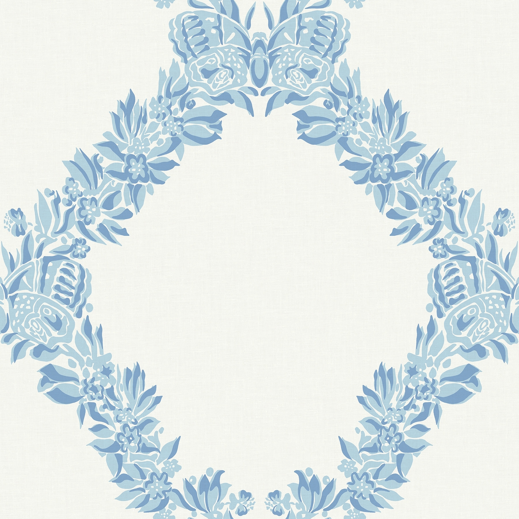 Scalamandre Sky Blue Wreath Peel & Stick Wallpaper
