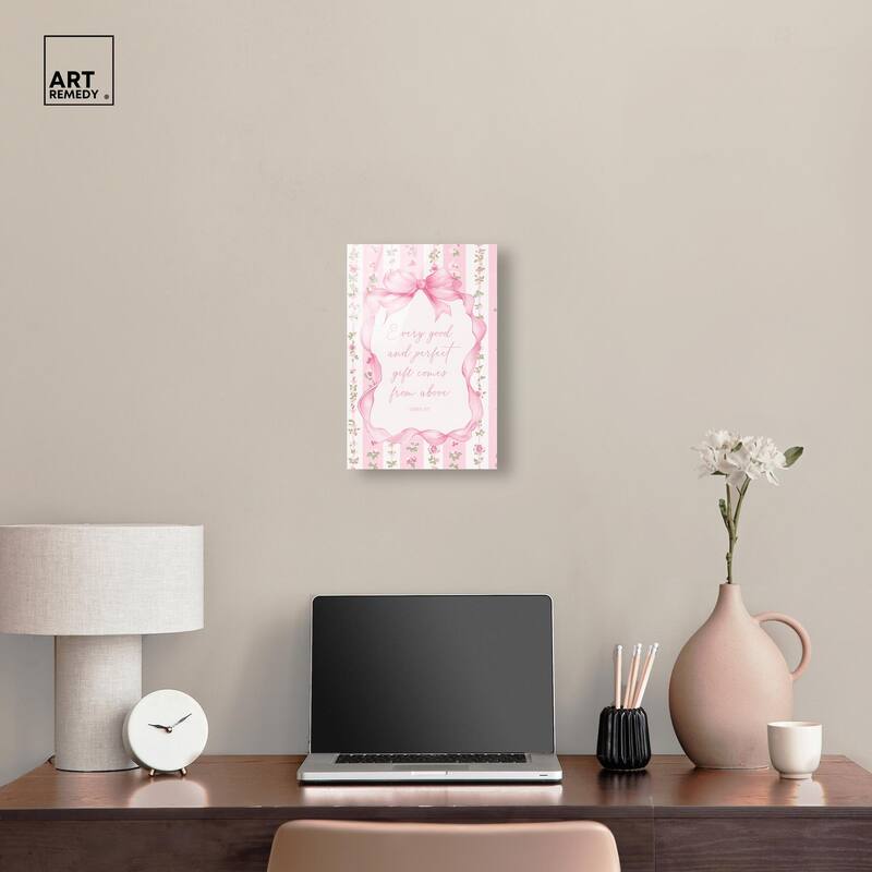 Good and Perfect Gift Bow Acrylic by Art Remedy, Ready to Hang