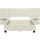 preview thumbnail 3 of 31, Full/Queen Size Upholstered Platform Bed with Shelved Headboard