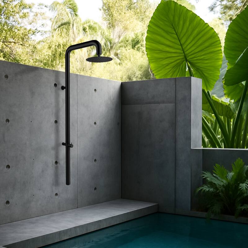 63"H 316 Stainless Steel Wall-Mounted Heavy-Duty Outdoor Shower