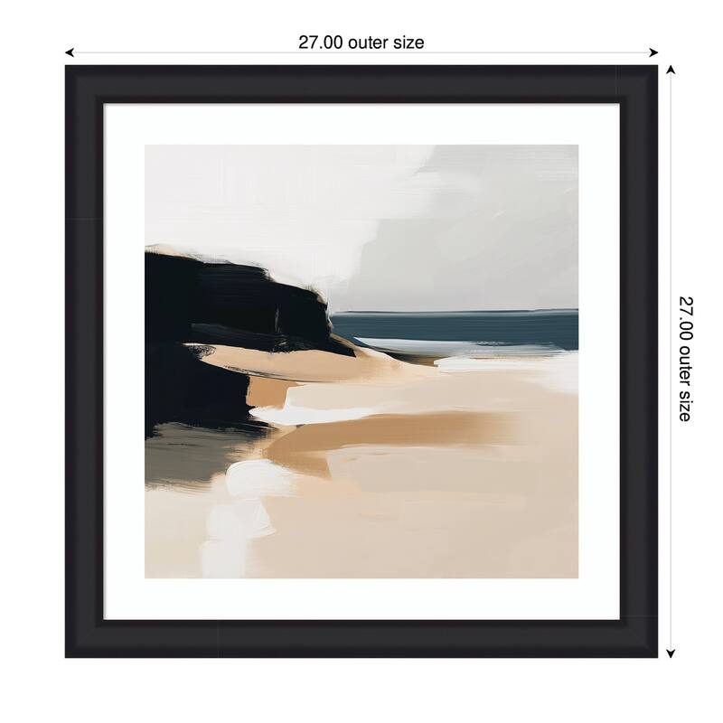 Kate and Laurel Framed Art Coastal Sand Modern Abstract Landscape I by The Creative Bunch Studio