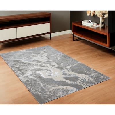 Zaqul Power Loomed Abstract Modern Stain Resistant Area Rug By HomeRoots