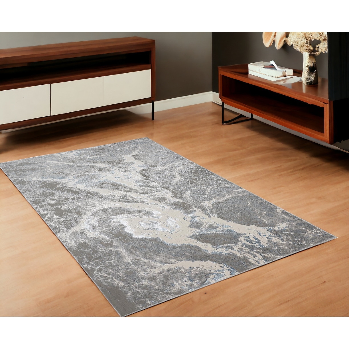 Pifi Zaqul Power Loomed Abstract Modern Stain Resistant Area Rug By HomeRoots