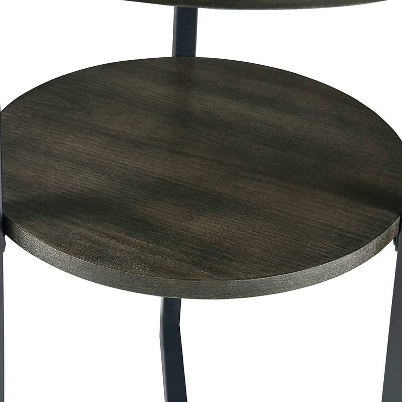 Round Coffee Table with Solid Wood Storage Circle Center Table