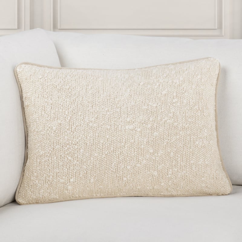 Villa by Classic Home Sava 22" Cotton Blend Throw Pilow - 14x20 - Ivory