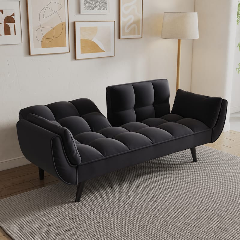 57" Velvet Sofa with Adjustable Backrest - Bed Conversion for Living or Guest Rooms
