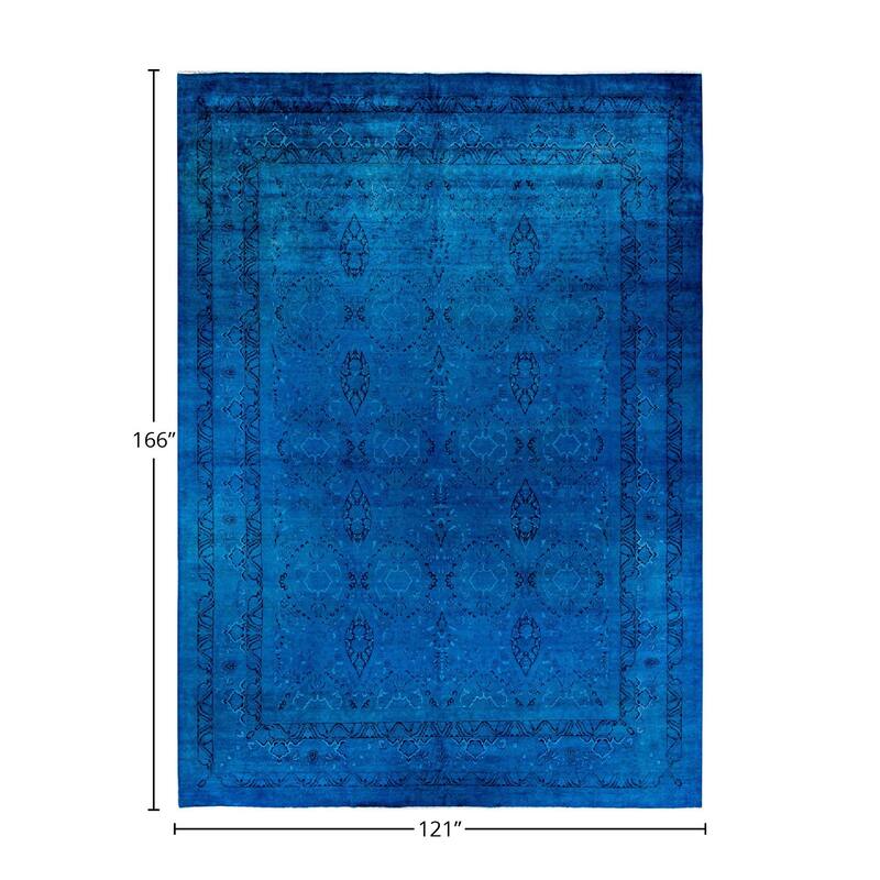 Fine Vibrance, One-of-a-Kind Hand-Knotted Area Rug - Blue, 10' 1" x 13' 10" - 10' 1" x 13' 10"