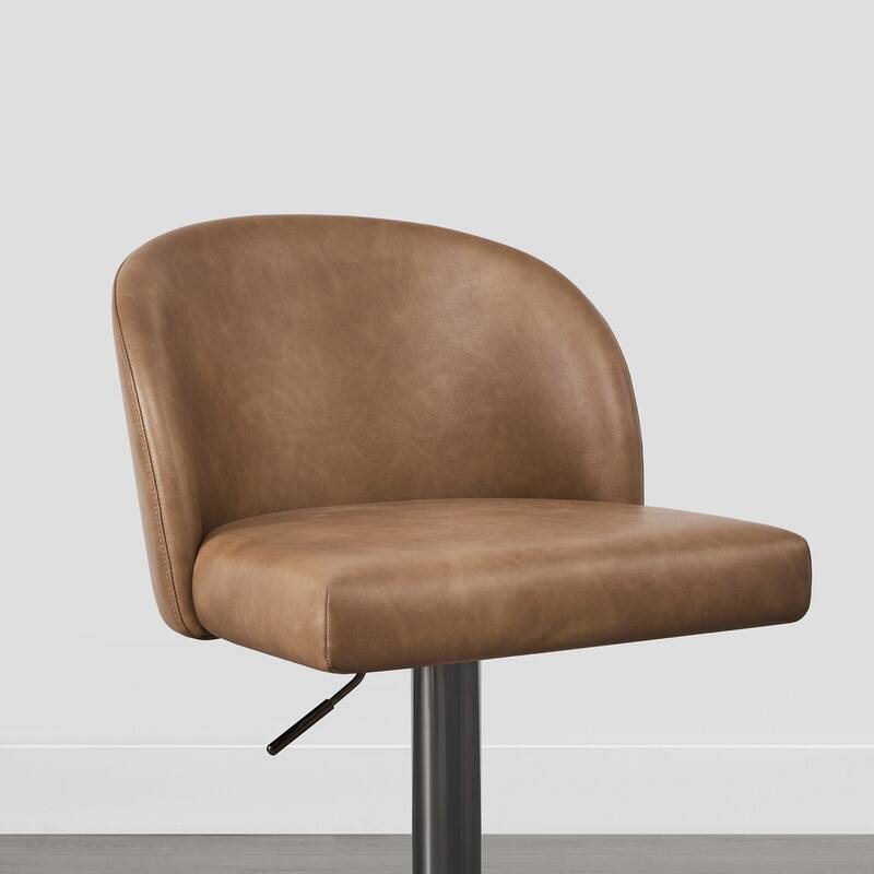 Spruce & Spring Charlotte Modern Adjustable Swivel Bar Stools Set with Arched Footrest