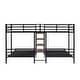 preview thumbnail 7 of 24, Metal Twin over Twin & Twin Bunk Bed with Storage Shelves Staircase, Triple Bunk Bed Frame, No Box Spring Needed for Kids