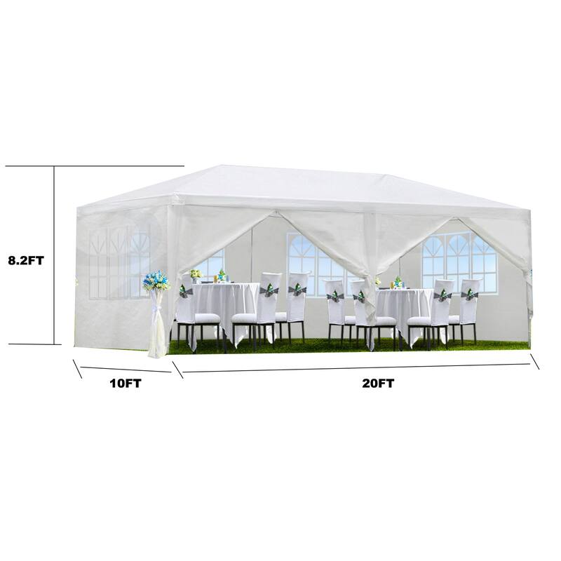 Anmytek Outdoor Gazebo Wedding Party Tent with 6 Removable Sidewalls - Garden Event Canopy Marquee