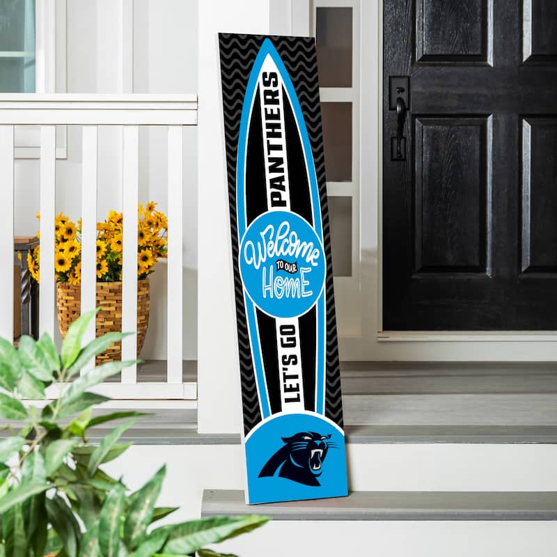 47" Porch Leaner Welcome Wall Sign, Carolina Panthers - Multi