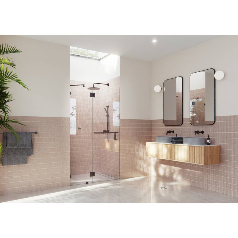 Glass Warehouse 78" x 45.5" Frameless Towel Bar Shower Door - Glass Hinge