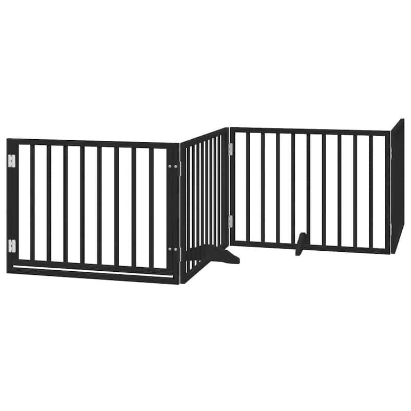 vidaXL Dog Gate Foldable Poplar Wood