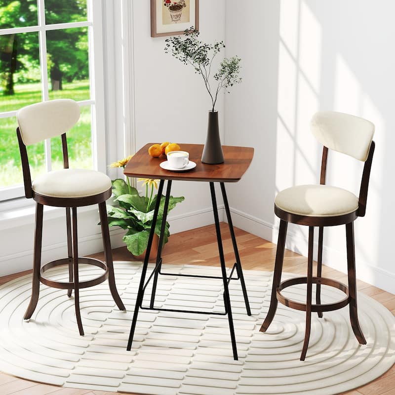Gymax 30.5'' Bar Height Chairs Set of 4 Swivel High Barstool w/ Padded