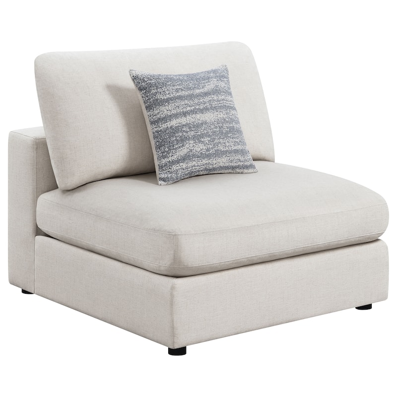 Serene Transitional Upholstered Armless Chair - Beige